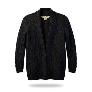 Aran style  Cardigan - Wool - Women's Small